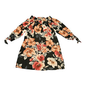 Carole Christian Large Long Sleeve Floral Mini Dress